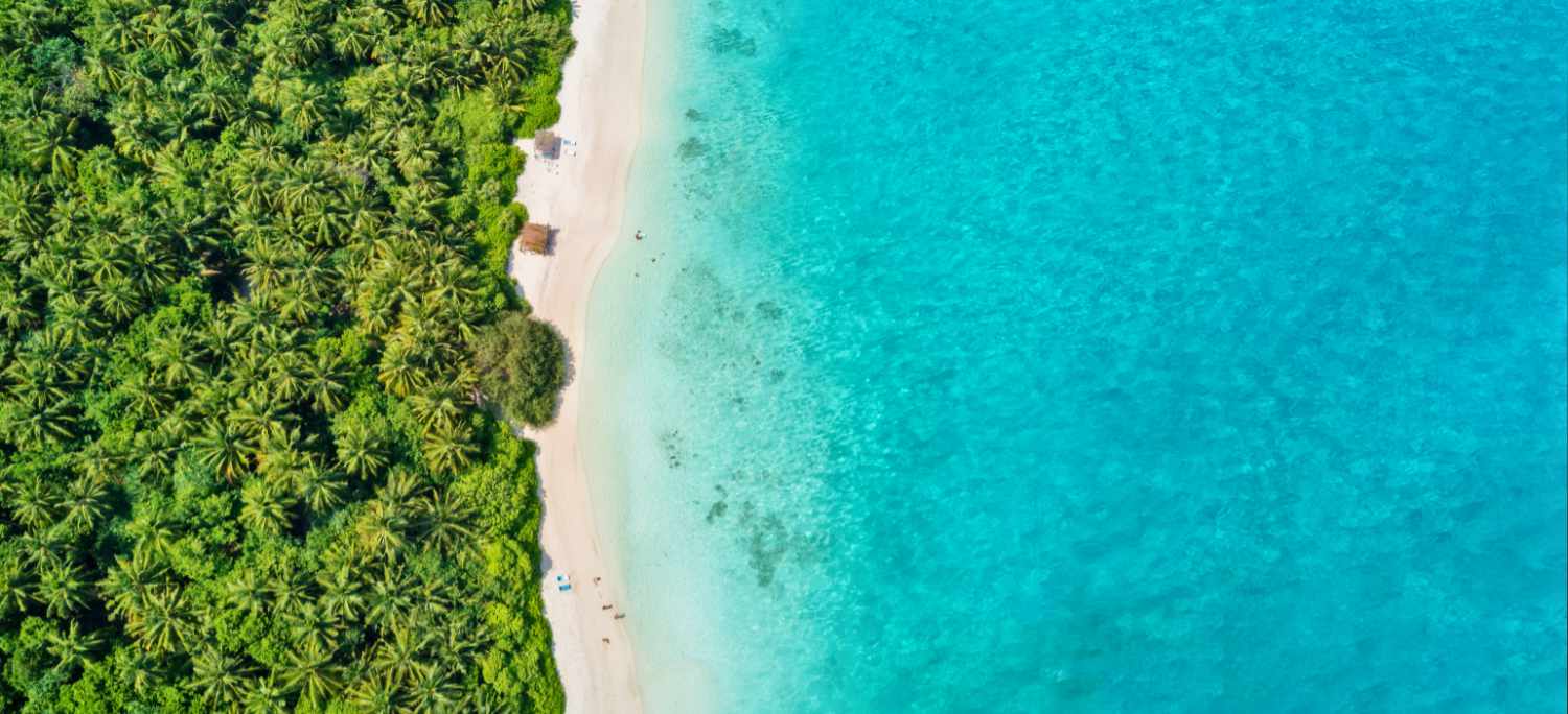 Aerial view of the Maldives halal resort
