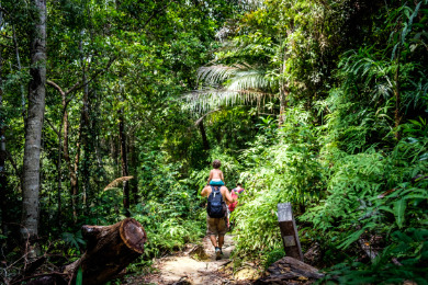 Family hiking in Penang