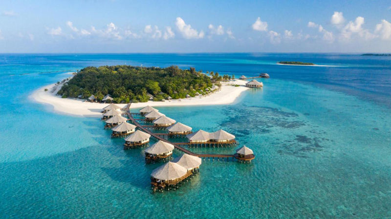 Aerial shot of Kihaa Maldives