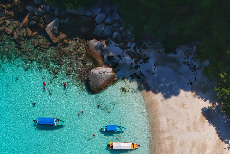 Aerial shot of Perhentian island