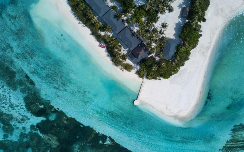 Aerial shot of Pearl Sands of Maldives
