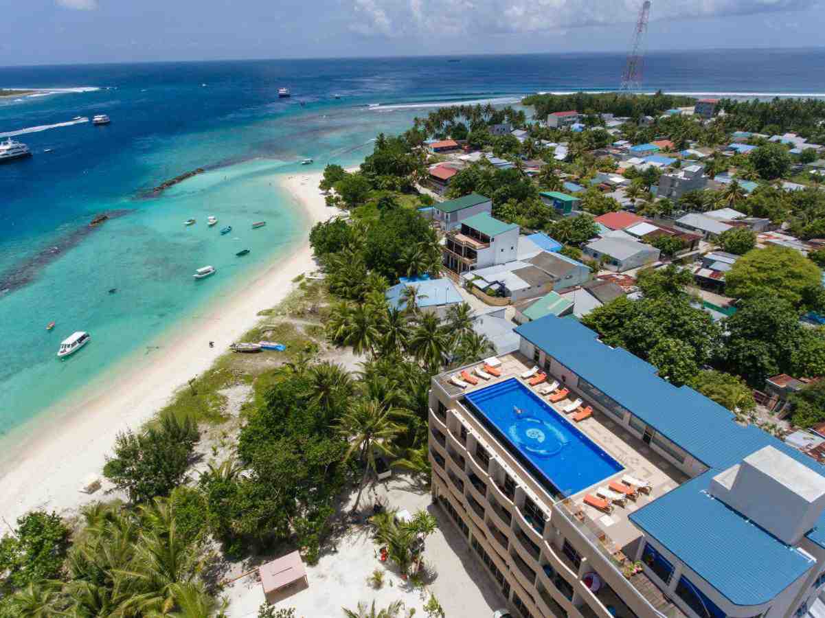 Aerial shot of Season Paradise Maldives