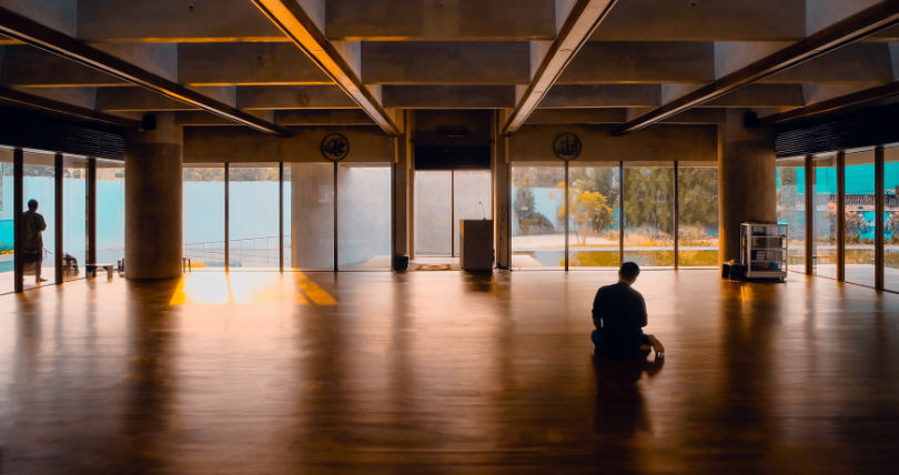 Muslim man praying in a mosque