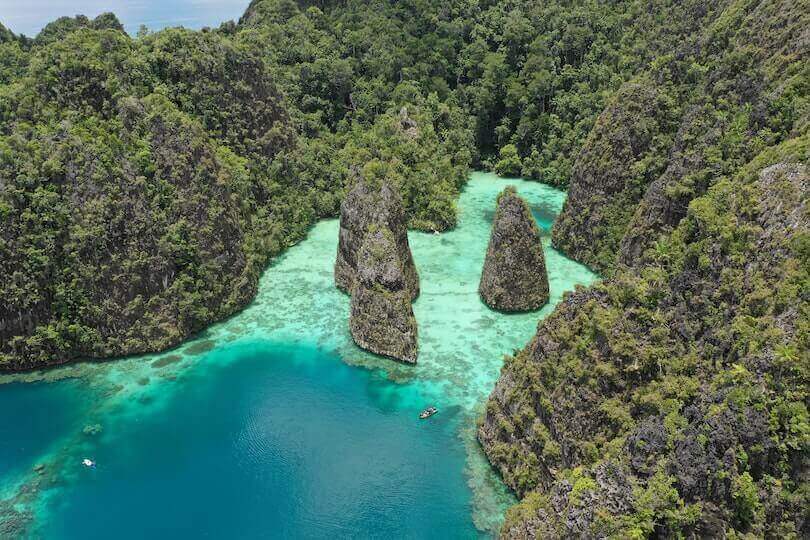 Aerial view of Raja Ampat, Indonesia