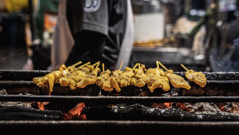 Chicken satay food in Bangkok