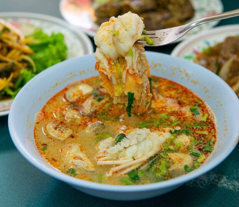 A plate of prawn Tom Yum Kung
