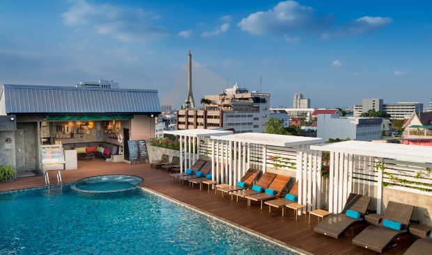 Pool view at Nouvo City Hotel, Bangkok