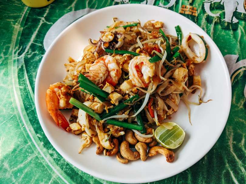 A plate of halal pad thai in Bangkok