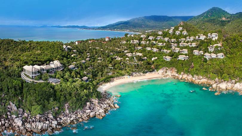 Aerial shot of Banyan Tree Samui