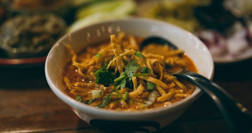 A bowl of halal Thai food in Koh Samui