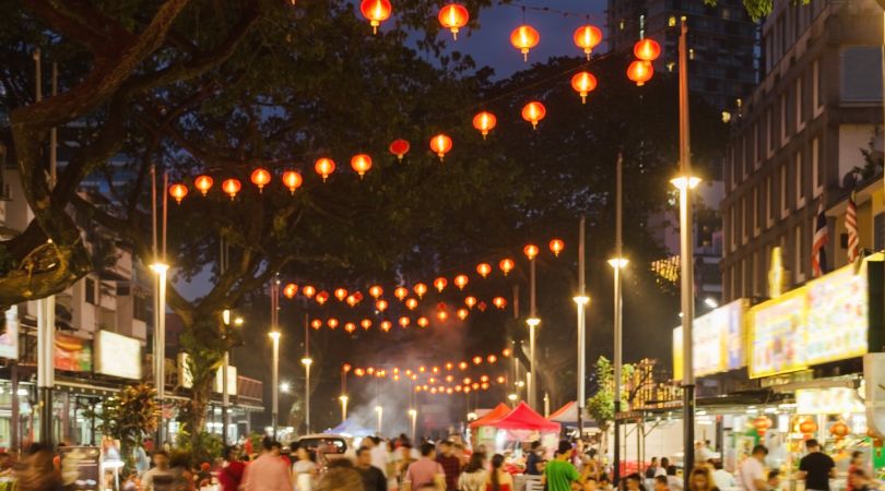 Halal street food market in Kuala Lumpur