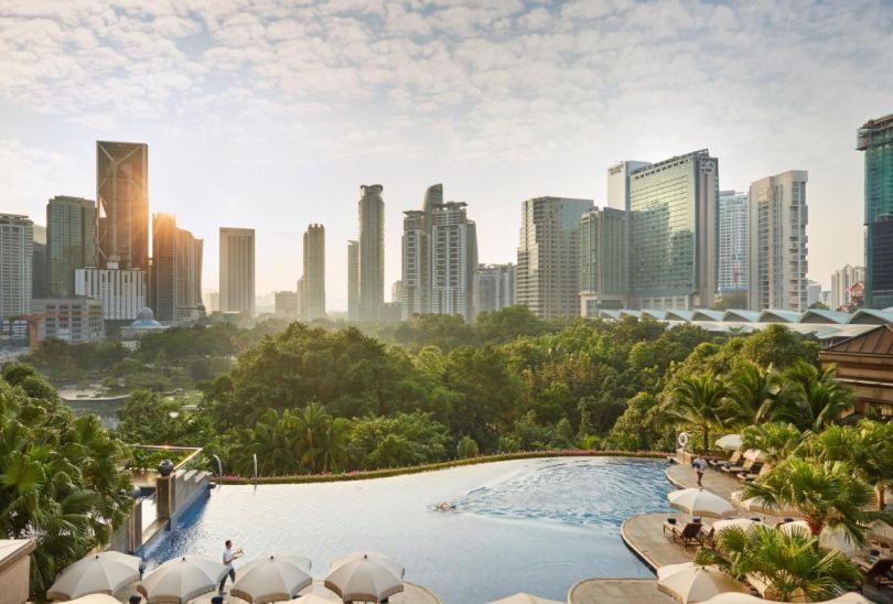 Infinity pool view in Mandarin Oriental Kuala Lumpur