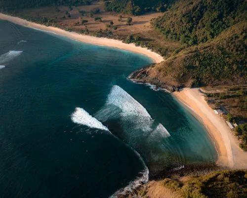 View of beach in Lombok, Indonesia