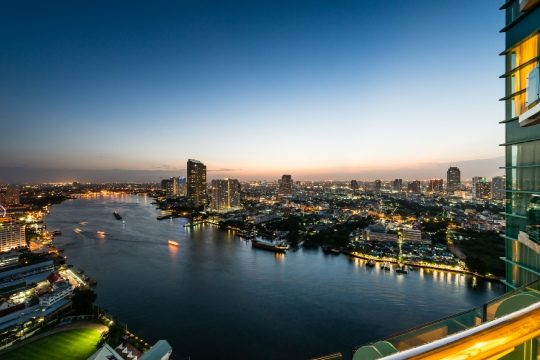 Chao Phraya river view at night
