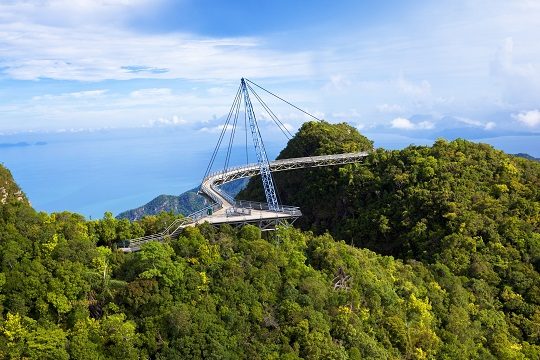 View of sky bridge in Langkawi, Malaysia