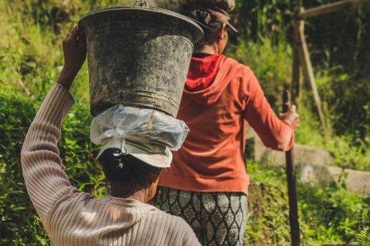 Locals trekking