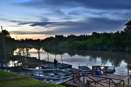 Sunset view of Kampung river