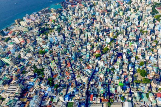 Aerial shot of Malé, Maldives