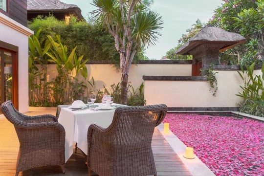 Romantic pool side dinner at The Pavilions Bali